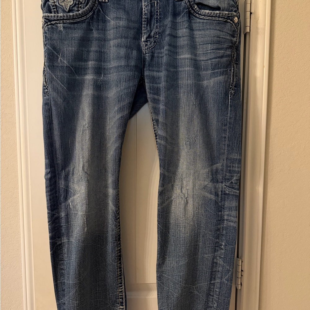 Rock Revival Elijah Relaxed Taper Fit Blue Jeans